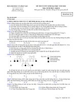 ĐỀ THI TUYỂN SINH ĐẠI HỌC NĂM 2010 Môn: SINH HỌC; Khối B 724 