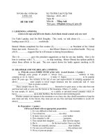 ĐỀ THI THỬ KỲ THI HỌC SINH GIỎI LỚP 9 CẤP TỈNH MÔN TIẾNG ANH - SỞ GIÁO DỤC VÀ ĐÀO TẠO LONG AN