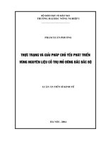 Thực trạng và giải pháp chủ yếu phát triển vùng nguyên liệu gỗ trụ mỏ đông bắc bắc bộ 