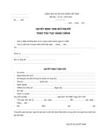 QUYẾT ĐỊNH TẠM GIỮ NGƯỜI THEO THỦ TỤC HÀNH CHÍNH