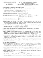 ĐỀ THI TUYỂN SINH ĐẠI HỌC NĂM 2013 MÔN TOÁN KHỐI A VÀ KHỐI A1 CÓ ĐÁP ÁN