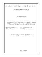 TÓM TẮT LUẬN ÁN TIẾN SỸ KỸ THUẬT