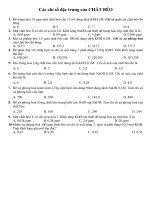 Các chỉ số đặc trưng của CHẤT BÉO