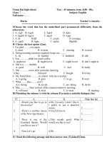 Đề kiểm tra tiếng anh 7