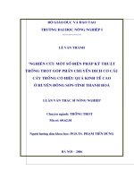 Nghiên cứu một số biện pháp kỹ thuật trồng trọt góp phần chuyển dịch cơ cấu cây trồng có hiệu quả kinh tế cao ở huyện đông sơn   tỉnh thanh hoá 