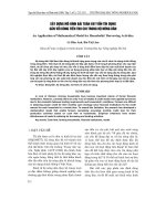 XÂY DựNG MÔ HìNH BàI TOáN VAY VốN TíN DụNG GắN VớI dòNG TIềN THU CHI TRONG Hộ NÔNG DÂN