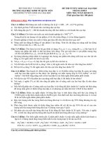 ĐỀ THI TUYỂN SINH ĐẠI HỌC NĂM 2012 Môn TOÁN Khối A và khối A1 