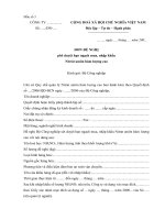 ĐƠN ĐỀ NGHỊ phê duyệt hạn ngạch mua, nhập khẩu Nitrát amôn hàm lượng cao