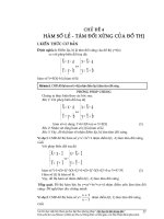 Chủ đề: Hàm số lẻ - Tâm đối xứng của đồ thị