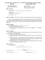 Đáp án Toán vào 10 Hà Nội 2009