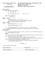 ĐỀ THI TUYỂN SINH VÀO LỚP 10 MÔN TOÁN NĂM HỌC 2013 – 2014 CỦA SỞ GIÁO DỤC VÀ ĐÀO TẠO LONG AN