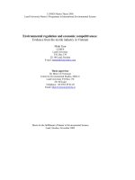 Environmental regulation and economic competitiveness: Evidence from the textile industry in Vietnam