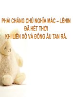 Phải chăng CN Mac Lenin đã hết thời ...