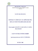 Đánh giá và chọn lọc các giống đậu đũa dùng ăn tươi vùng đồng bằng bắc bộ 