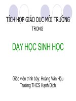 Tích hợp GDMT môn sinh THCS