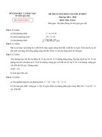 Đề thi tuyển sinh lớp 10 THPT năm học 2012-2013 môn TOÁN - SỞ GIÁO DỤC VÀ ĐÀO TẠO TUYÊN QUANG