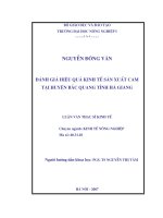 [Luận văn]đánh giá hiệu quả kinh tế sản xuất cam tại huyện bắc quang tỉnh hà giang 