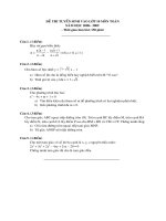 Đề thi và đáp án môn Toán tuyển vào lớp 10