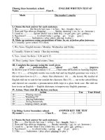 Đề kiểm tra Anh 8  (Bài số 2)