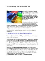 10 thủ thuật với windows XP 