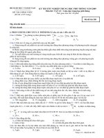 Đề thi môn Vật Lý TN-THPT 2009 -m205