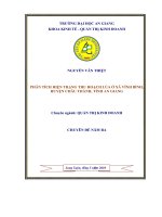 PHÂN TÍCH HIỆN TRẠNG THU HOẠCH lúa ở xã VĨNH BÌNH, HUYỆN CHÂU THÀNH, TỈNH AN GIANG 