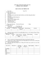 BẢN CUNG CẤP THÔNG TIN