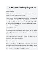 Các thói quen của bố mẹ có hại cho con 