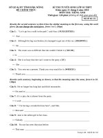 Đề thi tuyển sinh lớp 10 THPT năm học 2010 môn TIẾNG ANH – Sở giáo dục đào tạo TỈNH ĐẮK NÔNG