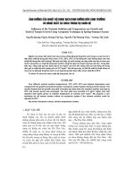 ảNH HƯởNG của NHIệT Độ DUNG DịCH DINH DƯỡNG ĐếN SINH TRƯởNG Và NĂNG SUấT Cà CHUA TRONG Vụ XUÂN Hè