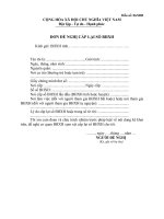 ĐƠN ĐỀ NGHỊ CẤP LẠI SỔ BHXH