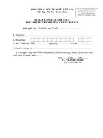 ĐĂNG KÝ ÁP DỤNG NỘP THUẾ  ĐỐI VỚI CHUYỂN NHƯỢNG CHỨNG KHOÁN