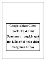 Google’s Matt Cutts: Black Hat & Link Spammers trong kết quả tìm kiếm sẽ bị ngăn chặn trong mùa hè này