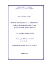 Nghiên cứu thực trạng và định hướng phát triển hệ thống điểm dân cư huyện chí linh, tỉnh hải dương 