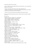 bảng báo giá unlock iphone