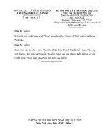 ĐỀ THI HỌC KỲ I  NĂM HỌC 2012- 2013 Môn Ngữ văn lớp 10 Nâng cao TRƯỜNG THPT CHU VĂN AN