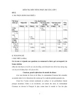 KIỂM TRA MÔN TIẾNG PHÁP, HỌC KÌ II, LỚP 8 Đề 12