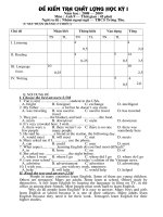 Kiểm tra Anh 9 HK I (Ma trận + Đáp án)