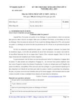 ĐỀ THI CHỌN HỌC SINH GIỎI TỈNH LỚP 12 NĂM HỌC 2011 – 2012 MÔN TIẾNG PHÁP LỚP 12 THPT - SỞ GD&ĐT NGHỆ AN