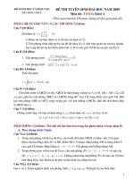 Đề&Đáp án môn TOÁN khối A (ĐH 2009)