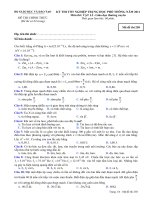 ĐỀ THI TỐT NGHIỆP TRUNG HỌC PHỔ THÔNG NĂM 2011 Môn VẬT LÍ - Giáo dục thường xuyên