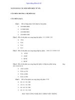 Ngân hàng câu hỏi môn điện  tử số 