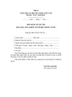 ĐƠN ĐĂNG KÝ DỰ THI  HOA HẬU, HOA KHÔI, NGƯỜI ĐẸP TRONG NƯỚC