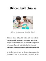 Để con biết chia sẻ 