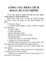 BÀI GIẢNG VỀ PHÂN TÍCH BÁO CÁO TÀI CHÍNH