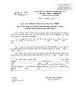 XÁC NHẬN MIỄN THUẾ THU NHẬP CÁ NHÂN 