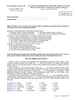 KỲ THI TỐT NGHIỆP TRUNG HỌC PHỔ THÔNG NĂM 2011 Môn thiTIẾNG ANH