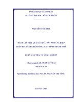 [Luận văn]đánh giá hiệu quả sử dụng đất nông nghiệp trên địa bàn huyện đông sơn   tỉnh thanh hoá 