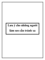 Lưu ý cho những người làm SEO cần tránh xa 