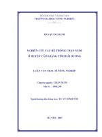 Nghiên cứu các hệ thống chăn nuôi ở huyện cẩm giàng, tỉnh hải dương 